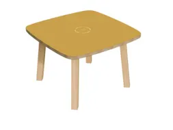 bijzettafel,HxBxD 400x600x600mm,4voeten natuur,vierkante buis