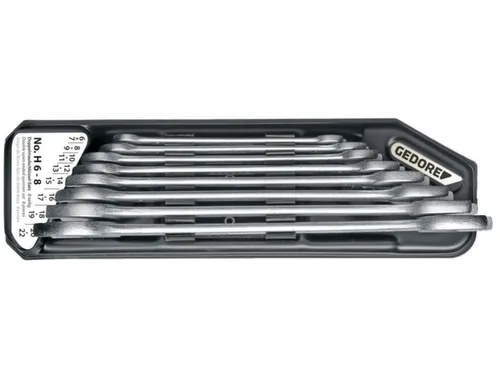 GEDORE H6-8dubbelsleutelset in houder 8-delige set 6-22mm