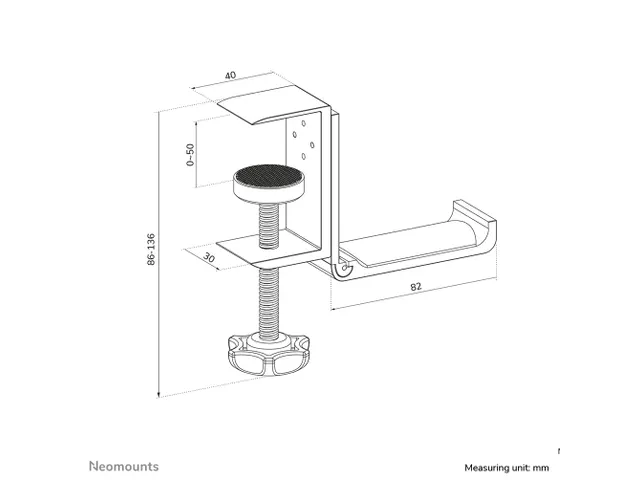 Neomounts ADS11-171SL Headset houder - klembevestiging - universeel -