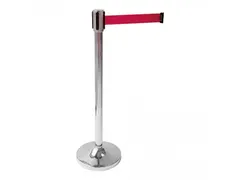 Afzetpaal rvs met snelband rood