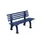 Kunststofbank 740x1200x380mm Zit H 440mm 9 Latten 2 Pootstellen Blauw