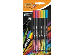 fineliner Intensity 0.4mm, blister met 6 stuks assorti regenboog