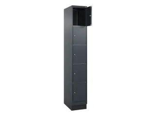 lockerkast,HxBxD 1950x300x500mm,1x5vakken,vak B 300mm,cil.-slot,sokkel - 1