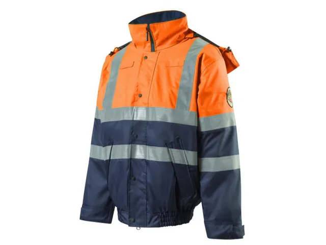 Original Roots RO1547 jas, fluo oranje/marineblauw, maat XS, per stuk