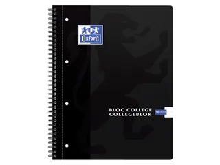 Collegeblok Oxford A4+ 4-gaats lijn 90vel zwart - 1