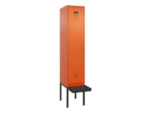 locker met bank,voor scheiding van kleding,HxBxD 2120x400x815mm,1vak