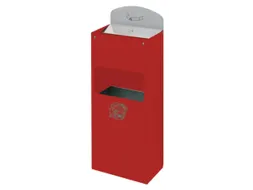 Combi-Asbak 500x200x125mm Achterwand Verzinkt Rood
