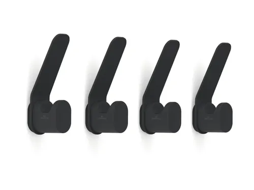 Kapstokhaken DURASTORE aluminium zwart set van 4