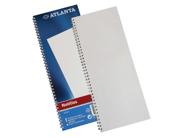 Registre in-folio étroit à spirale Atlanta ligné 100 pages bleu