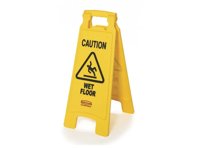Tweezijdig Waarschuwingsbord Engelstalig caution wet floor