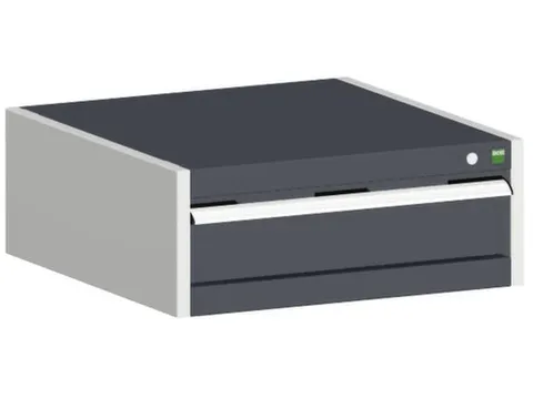 ladekast HxBxD 250x650x650mm 1lade RAL7035 front RAL7016