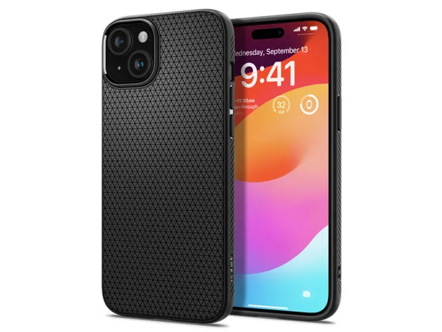 Spigen Liquid Air iPhone 15 hoesje zwart
