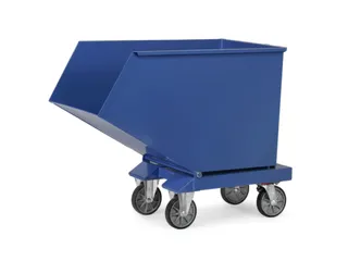 Bakwagen Met Wielen Met Vorksloffen Inhoud 400ltr Blauw Ral 5007 - 3