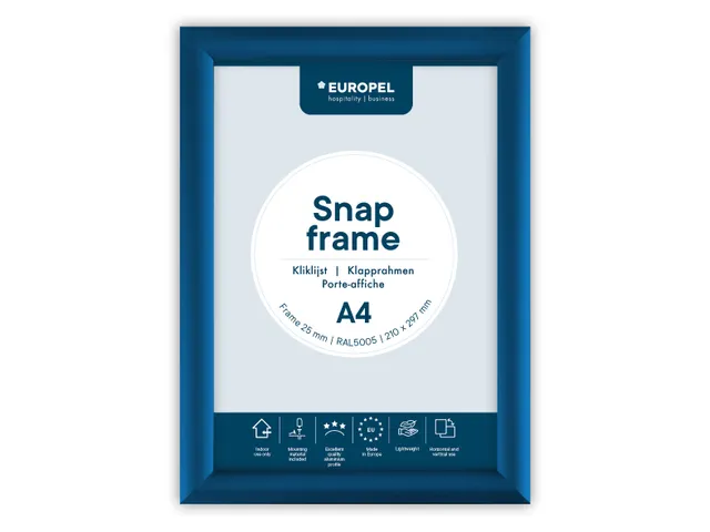 Europel Kliklijst Premium A4 25 mm Blauw