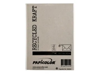 Envelop Papicolor C6 114x162mm Kraft grijs Gegomd - 3