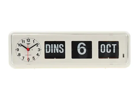 Horloge-calendrier Twemco BQ-38 blanc NL