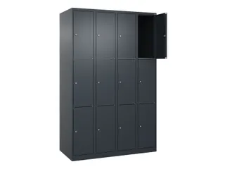 lockerkast,HxBxD 1850x1200x500mm,4x3vakken,vak B 300mm,cil.-slot - 1