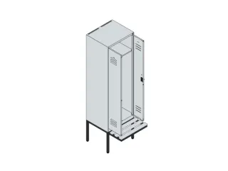 PBM-locker met bank,HxBxD 2120x600x815mm,2vak,vak B 300mm,draaigrendel - 3