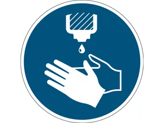Verwijderbare vloersticker handen desinfecteren - 1