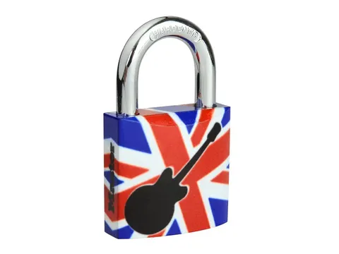 Hangslot Masterlock 30mm Gitaar motief met 2 sleutels