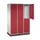 Dubbeldekse garderobekast,RAL 7035/RAL 3003,HxBxD 1950x1220x600mm