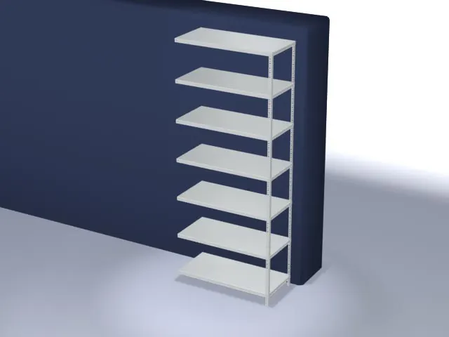 magazijnstelling,aanbouwveld,HxBxD 3000x1300x600mm,vaklast 125kg