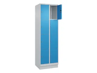 lockerkast,HxBxD 1950x600x500mm,2x4vakken,vak B 300mm,cil.-slot,sokkel - 1