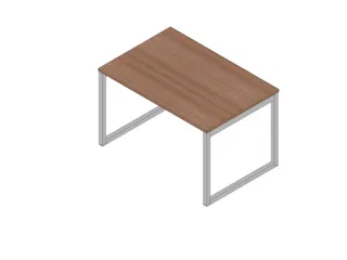 bureau,HxBxD 730x1200x800mm,blad canaletto-hout,sledeframe aluminium - 1