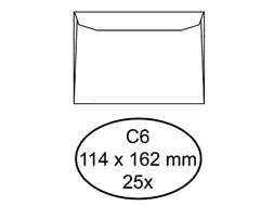 Envelop Quantore Bank C6 114x162mm 80gr Wit Gegomd
