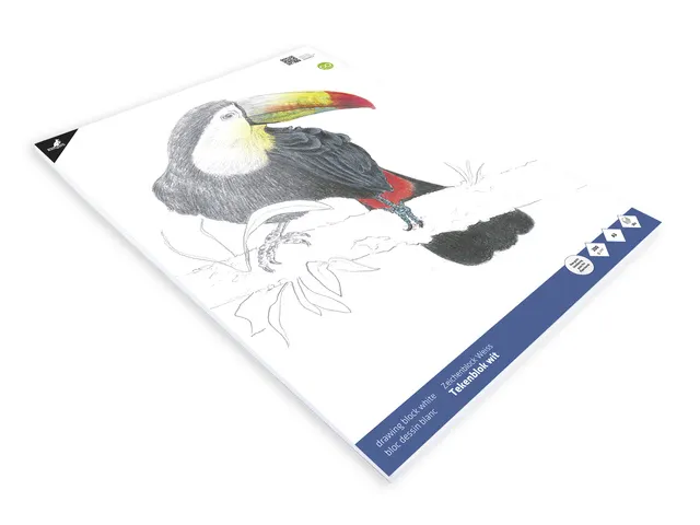 Tekenblok Kangaro A3, 200 grams, 20 vel, wit, fijne korrel, kopgelijmd