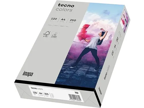 Inapa Tecno colors Gekleurd papier A4 Grijs 120 gram 250vel