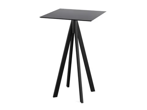 statafel,HxBxD 1090x700x700mm,rechthoekig,4voeten zwart,blad HPL zwart