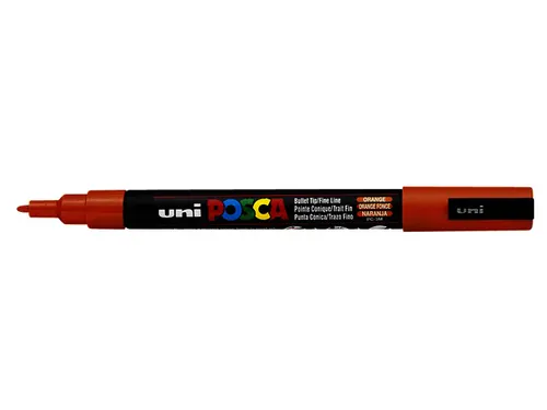 Verfstift Posca PC3M Fijne punt 0,9-1,3mm Donkeroranje