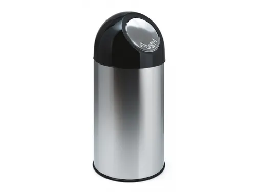 Afvalbak met pushdeksel en binnenemmer 40 Liter RVS