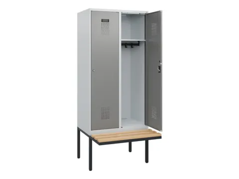 locker met bank,HxBxD 1950x800x815mm,2vak,vak B 400mm,cilinderslot