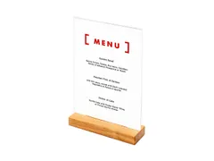 Menukaarthouder IEZZY T tafeldisplay A4 hout