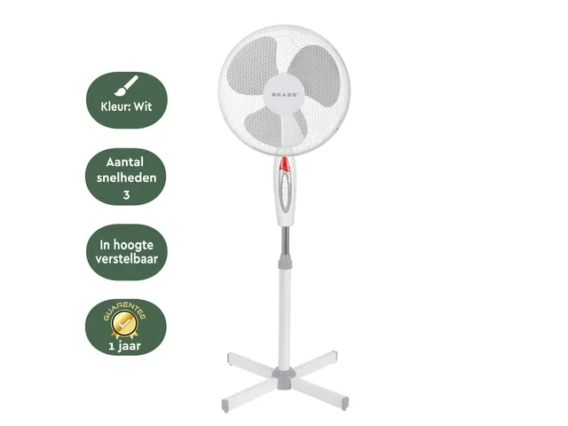 Statiefventilator BRASQ F300 Ø 40cm wit