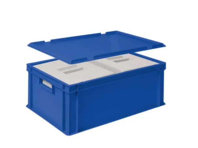 Euronorm-stapelbak,m. 2isoleerboxen,HxLxB 220x600x400mm,44,5/10,4l