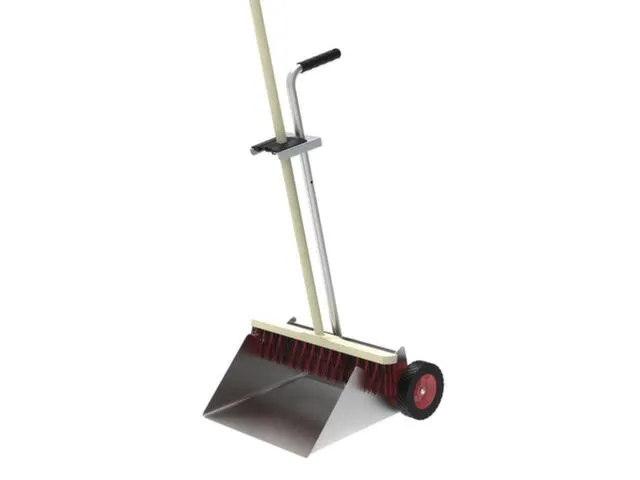 Staand blik met bezem,met straatbezem,steekplaat HxBxD 190x410x385mm