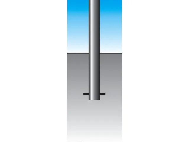 Afzetpaal Vierkant 70x 70m In Beton Spitse Kop Verzinkt/Rood
