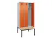 locker met bank,voor scheiding van kleding,HxBxD 2120x900x815mm,3vak