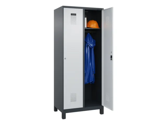 locker,HxBxD 1950x800x500mm,2vak,vak B 400mm,cil.-slot,voeten