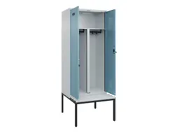 PBM-locker met bank,HxBxD 2120x800x815mm,2vak,vak B 400mm,draaigrendel