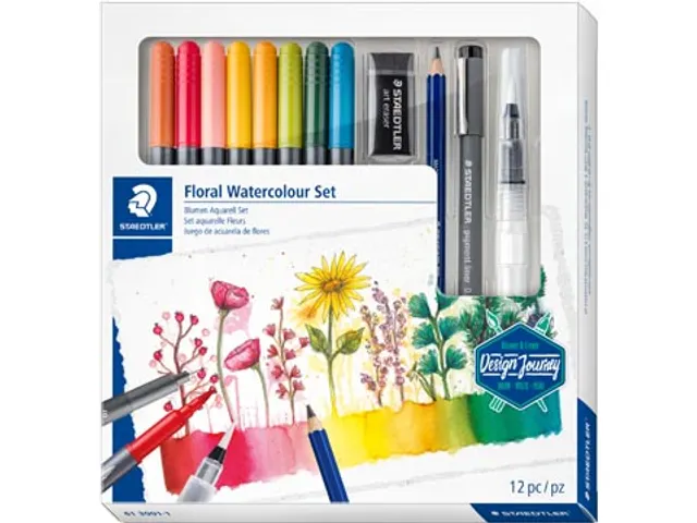 Floral Watercolour Set, set van 12 stuks