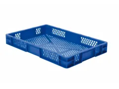 Euronorm-stapelbak 14.5l 75x600x400mm Wanden/bodem Opengewerkt Blauw