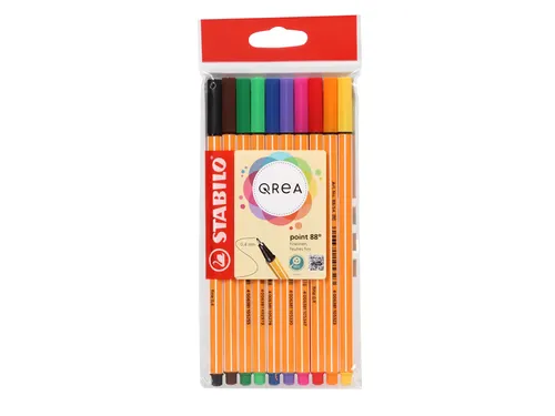 Fineliner STABILO point 88/10 Qrea Fijn 10 stuks assorti