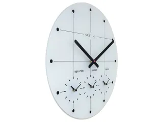 Wereldtijden klok - Stille wandklok - 43cm - Wit - Glazen klok - NeXti - 3