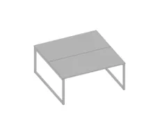 benchtafel,HxBxD 730x1600x1600mm,blad grijs,sledeframe aluminium