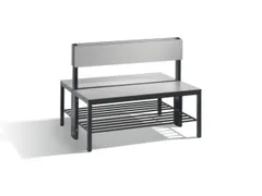 omkleedbank,HxLxD 796x1000x760mm,HPL zilvergrijs,frame staal RAL7021