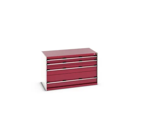 ladekast 800x1300x750mm 4laden zware lasten RAL7035 front RAL3004